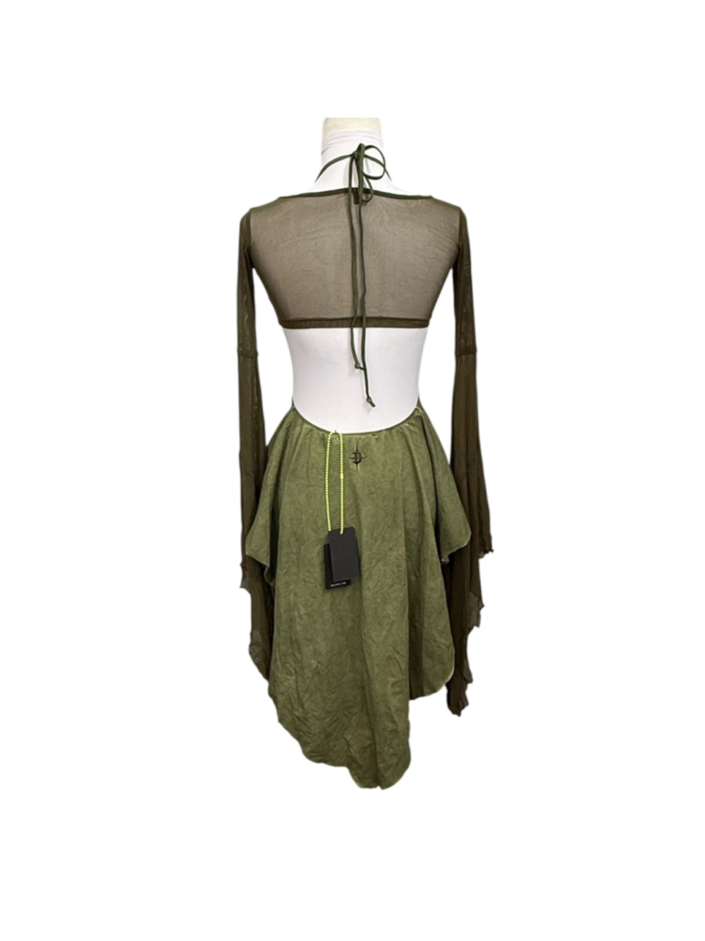 Dolls Kill Darker Wavs Green Gothic Fairy Festival Dress Mesh Shrug NWT XXS - Picture 6 of 10